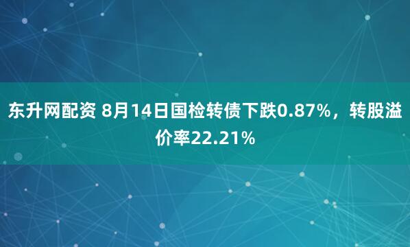 东升网配资 8月14日国检转债下跌0.87%，转股溢价率22.21%